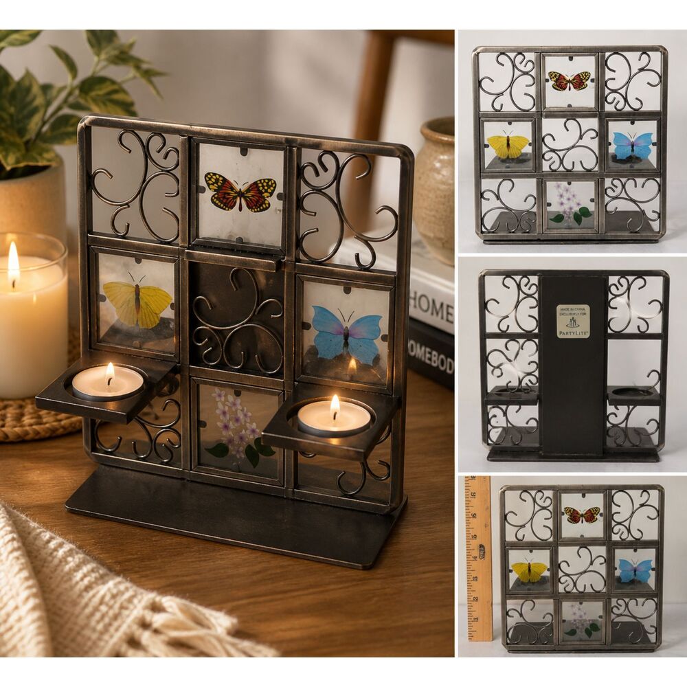 Partylite Butterfly Metal Candle Holder Wall Decor Tea Light Display - Picture 2 of 5